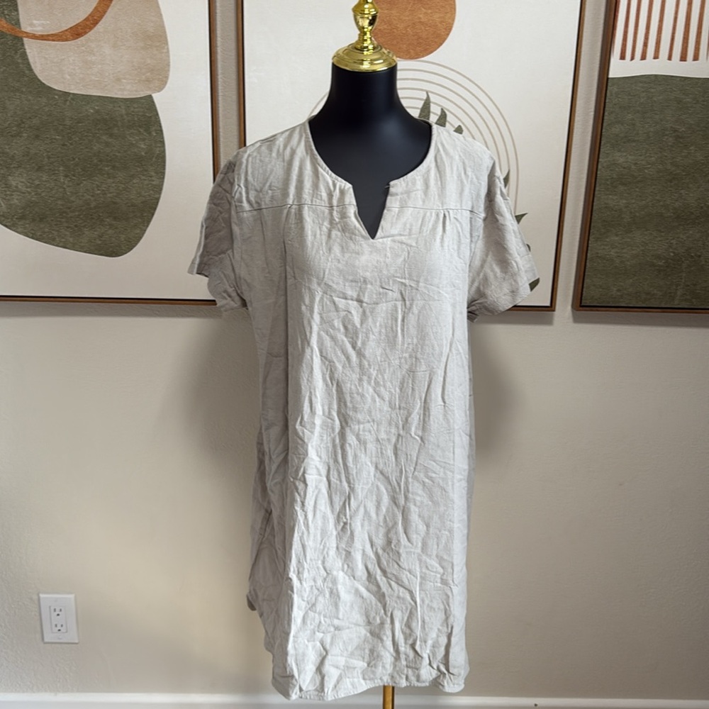 ✨Women's Gray V Neck Midi Dress - Picture 1 of 5